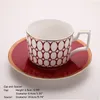 Plates Ceramics Flat Plate Bone China Cup Saucer Set Red Platter Tableware European Style Western Dinner Dishes Coffee 1pcs