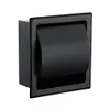 Soporte de papel higiénico empotrado negro, construcción totalmente metálica, caja de papel en rollo de baño de doble pared de acero inoxidable 304 T200425290T