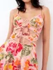 Freizeitkleider Gaono Damen Blumen-Mini-Sommerkleid, ärmellos, schulterfrei, kurzes, figurbetontes Kleid im Y2K-Stil, bedruckt, mit Schnürung vorne, Strandurlaub