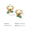 Stud YACHAN 18K Gold Plated Stainless Steel Hoop Earrings for Women Vintage Green Natural Stone Charms Trendy Waterproof Jewelry 230830