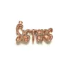 Charms 5Pcs Sisters Word For Women Jewelry Making Cubic Zirconia Micro Pave Letters Bracelet Necklace Pendant Girl Gift Drop Delivery Dhd6R