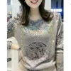 Kadın Sweaters Sonbahar Pırlanta Moda Sıradan Lady Sweater Gevşek Estetik Kazak Örgü Kadınlar İçin Üstler Vintage Jumpers Pastel