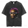 Herr t-shirts rappare Young Thug Washed t shirt unisex hip hop vintage gotisk stil t-shirts casual överdimensionerad bomull sommar t shirts streetwear t230831