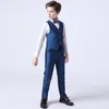 Pakken Mode Jongen Formeel pak Kinderen Kwaliteit Effen Smoking Bruiloft Set Tiener Kind Blazer Strikje Broek Overhemd Feestvoorstelling Kostuum 230830