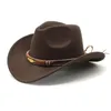 Szerokie brzeg kapelusze wiadra moda kowbojska czapka kowbojska dla mężczyzn kobiety Fedora Caps Church Panama Cowgirl Jazz Cap Sombrero Vaquero Hombre 230830