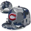 2022 Американский хоккейный мяч Montreal Snapback Hats 32 Команды CASQUETE SPORTS Хип-хоп.