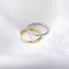 Ring Sterling Gümüş Dişi Elektroklokal PL 14K Altın Azınlık Minimalist Lüks Zarif Kuyruk Yüzük Gloss 5#.#6#.7#.8#