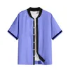 Camisas masculinas de manga curta Camiseta masculina solta gola de beisebol botão camisa frontal moda vestido grande