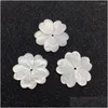 Charms Carving 20Mm Flower Charm Natural Shell White Powder Yellow And Black Diy Beads For Jewelry Making Necklace Bracelet Drop Deliv Dheix