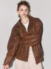 Women's Jackets Spring And Autumn American Retro Brown PU Leather Jacket Coat Biker Wind Female Fashionable Versatile Tops Clothes