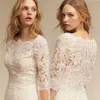 Vestidos de novia de sirena de encaje 2020 BHLDN 3/4 vestidos de novia bohemios de manga larga hechos a medida de talla grande vestido de novia modesto 307d