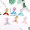 매력 10pcs 30 37mm Colorf Fish Mermaid Tail Resin Pendant 찾기 귀여운 DIY 귀걸이 목걸이 수제 보석 액세서리 charms 드롭 DH24D