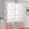 Curtain Transparent Curtains Bedroom Window Sheer Decorative Floral Drape Drapery Home Grace Elegant