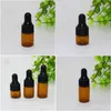 Bouteille de parfum en gros 1 ml 2 ml L Ambre Petites bouteilles en verre par flacon compte-gouttes pour huile essentielle 1000pcs / lot DHS Drop Livraison Santé Dhwng