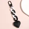 Keychains Lanyards Handmade Heart Keychain Acrylic Plastic Link Chain Key Ring For Women Girls Handbag Pendant Accessorie Car Keys Jewelry Gifts 230831
