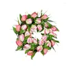 Couronne de fleurs décoratives d'été, décoration de porte, pour mariage, maison, rotin, 40cm/15,7 pouces, petite pour la cuisine