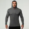 Sweats à capuche pour hommes Hommes Sweat à capuche Manches longues Couleur unie Casual Slim Fit Coton Automne Mâle Entraînement Fitness Haut À Capuche Sweat Sportswear