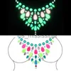 Breast Pad New Luminous Breast Petal Chromophous Acrylic Chest Paste Breathable Nipple Covers Bra Breast Pasties Adhesive Stickers x0831