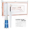 Combinaison d'ombres à paupières 16 pièces X 5g ensemble d'eye-liner liquide coloré paillettes yeux Liner stylo bâton paillettes Kit lisse imperméable diamant Party Club noël 230830