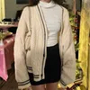 Kadın Sweaters Chic Vintage Yıldız Baskı Örgü TARİHLİ Düğme U Yukarı V Boyun Uzun Kollu Kat Sonbahar Y2K Estetik Retro Sweater 230831