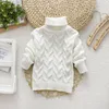 Pullover PHILOLOGY 2T-8T pure color winter boy girl kid thick Knitted bottoming turtleneck shirts solid high collar pullover sweater 230830