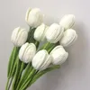 Kwiaty dekoracyjne 1PC Knity Tuulips Bukiet wełna ręcznie tkana sztuczna sztuczna gotowa gałąź fałszywą gałąź na przyjęcie weselne Wazon Dekoracyjne Prezenty