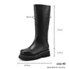 Boots Fashion Men's Knee High Platform Luxury Handmade Genuine Leather Winter Warm Designer Comfortable Party Soical Shoes Man