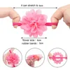 Hårtillbehör 50st blommor Hårbindningar 2inch Chiffon Elastic Band Ponytail Holders Hårtillbehör för babyflickor Spädbarn barn 230830