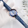 Armbanduhren Damenuhren, modisch, drei Augen, Edelstahl, Edelstahl, Damenuhr, wasserdicht, blaue Armbanduhr, romantisches Geschenk für Freundin