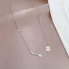 Подвесные ожерелья ins leaf flower wholestable Stele Collece real Gold Catched Chainte Chain Sweet Sheal Jewelry Женщины девочка подарок