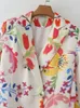 KEYANKETIAN dames lentekleding pastorale stijl mode bloemenprint dubbele rij knopen rechte blazer jas dames top 230831