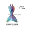 Charms 10Pcs Rainbow Color Mermaid Tail Pendant Accessories Diy Craft For Fashion Necklace Earring Jewelry Making Bk Wholesalecharms D Dhmx3