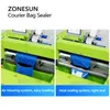 Zonesun Automatic Courier Bag Sealer Plastic Pouch Tätning Maskin Integrerad Märkning Express Produktförpackning ZS-TB103