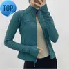 Completi da yoga Giacca sportiva corta a maniche lunghe LU-38 Donna Zip Fitness Inverno Caldo Palestra Top Abbigliamento sportivo Cappotti da corsa Abbigliamento da allenamento Donna5h