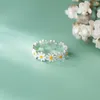 Vintage Daisy Flower Rings for Women Korean Style Justerbar öppningsfingerring Bride Bröllopsengagemang Uttalande smycken Gif Wholesale YMR004