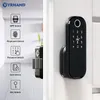 Serrures de porte Tuya Serrure d'empreinte digitale étanche Porte extérieure Bluetooth TT Wifi Passcode IC Carte sans clé Entrée électronique 230830