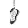 Pendant Necklaces MYLONGINGCHARM Hip Hop Necklace Shoes Pendant Stainless Steel Shoes Necklace with black and white Stones 230831