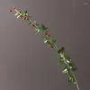 Flores decorativas simuladas bagas de goji ramos de frutas decoração para casa amostras de arte de flores materiais de correspondência falsos