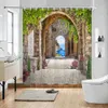 Cortinas de chuveiro ao ar livre jardim cortina de chuveiro arquitetura rua floral antigo porta cena rústica hippie decoração do banheiro r230831