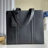 M57308 Мужчины черная дизайнерская сумка 5A подлинный кожа