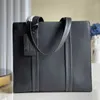 M57308 män svart designer väska 5a äkta läder bärbar dator varje dag bära stora tygväskor män axel crossbody portfölj affärsväska