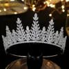 Fermagli per capelli Copricapo di cristallo di lusso da sposa Copricapo femminile elegante Corona Re Accessori Tiara in materiale zircone