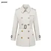 Spring Autumn Trench Coat Women Loose Clothing Outerwear Double Breasted Long Windbreaker sssss