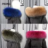 Écharpes 100% véritable col de fourrure pour Parkas manteaux hiver luxe chaud naturel fourrure de raton laveur femmes foulards femme cou casquette vraie fourrure capuche garniture 230831