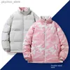 Men's Down Parkas Down Jacket Men's Two Sides Wear Winter Short Style Stand Collar Couple Two Open White Duck Down Plaid Warm Tide Brand Coat Q230831