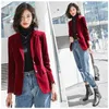 PEONFLY 2022 Spring Autumn New Suit Coat Women Fashion Slim Velvet Long-sleeved Suit Jacket Female Casual Blazer HKD230825