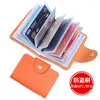 Korthållare Business Holder Anti-PoF ID Fashion Women's 24 Cards Slim Pu Leather Pocket Case Coin Purse Wallet