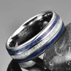 Anneaux de mariage NUNCAD 8mm Imitation météorite Lapis Lazuli bague en carbure de tungstène hommes bague de mariage cadeau AAA qualité 230831