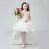 Girl Dresses Tiered Detachable Train Baby Flower Girls Organza Party Dress For Wedding Lilac Christmas Ceremony 1-14Y Kids