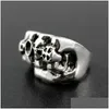 Band Rings New Gothic Skl Carved Biker Mens Anti-Sier Retro Punk For Men S Fashion Jewelry Mixed Styles Bk Lots Drop Delivery Ring Dhedf